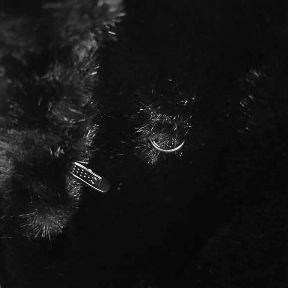 ALPINE STUDIO ~ Black Faux Mink Coat with Hood ~ XL ~ 38” L - Picture 9 of 16